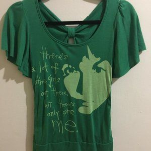 Green Graphics Open Key Hole Shirt - Item#19